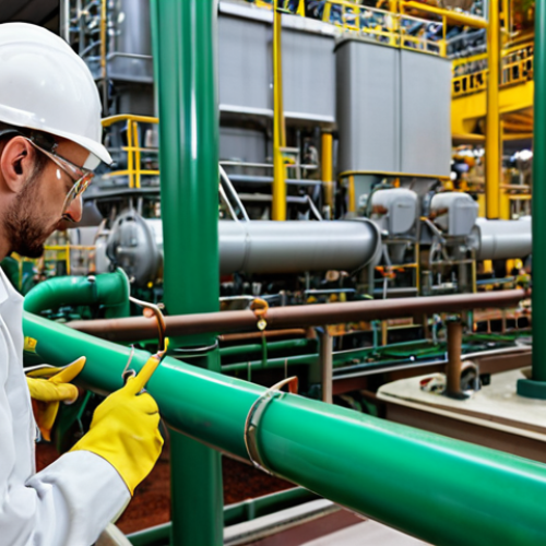 Home 14 **Chemical Plant Production Engineer:** A busy production engineer in a fertilizer factory, troubleshooting machinery while overseeing the chemical production process. Focus on teamwork and problem-solving skills.