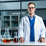 **

"A professional chemical engineer, fully clothed in a lab coat and safety glasses, standing in a modern laboratory filled with beakers, test tubes, and scientific equipment.  Safe for work, appropriate content, professional setting, perfect anatomy, natural proportions, family-friendly, high-resolution photograph, detailed background."

**