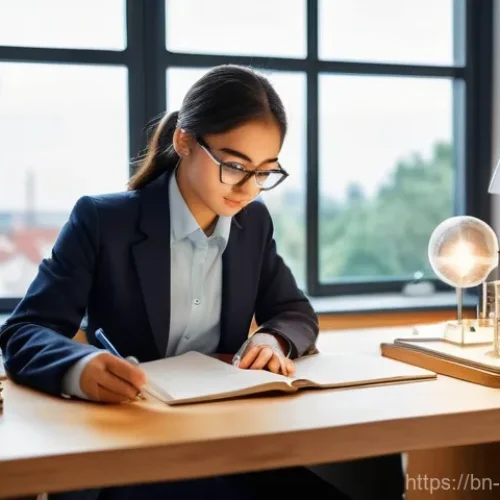 화학공학 외국 기업 취업 - **Prompt 1: Aspiring Chemical Engineer's Study Session**
    "A determined young female chemical eng...
