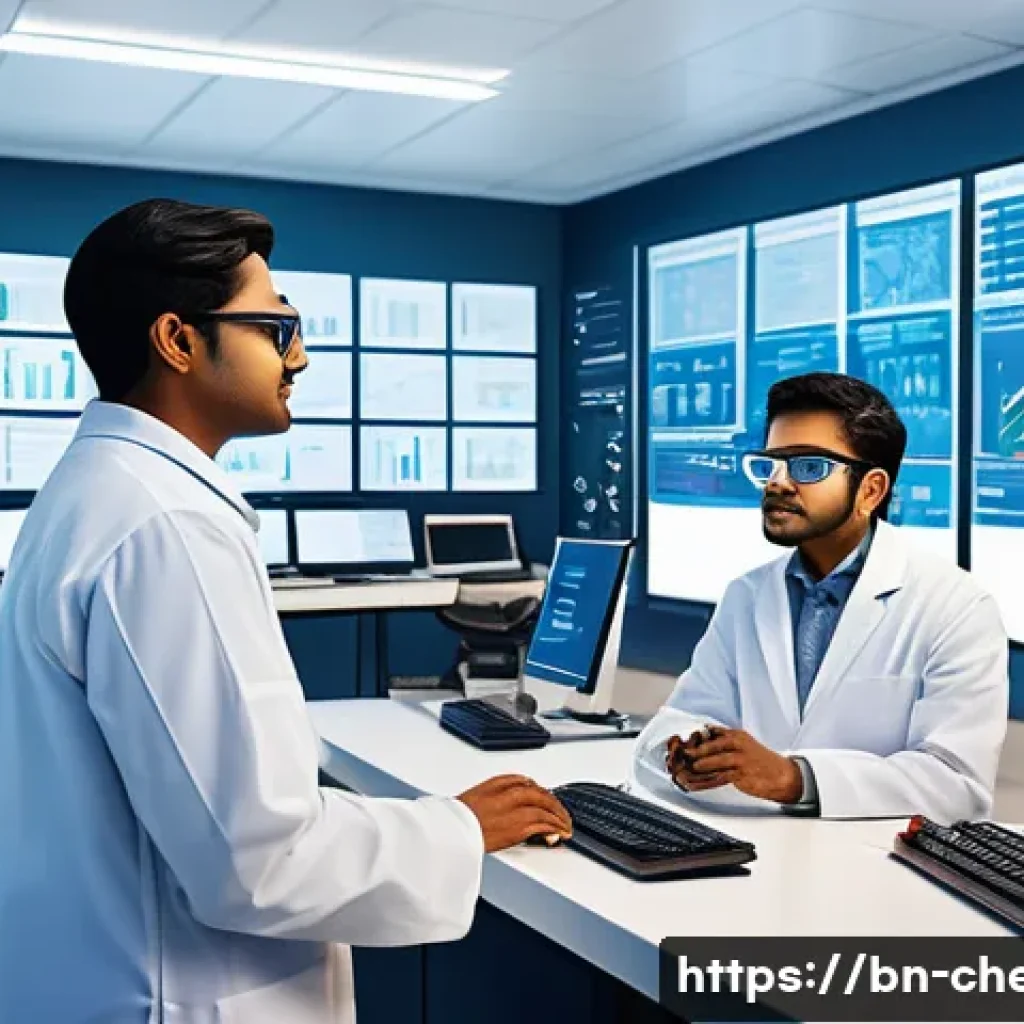 화학공학 교육 프로그램 - A modern chemical engineering laboratory scene featuring a diverse group of Bengali students wearing...