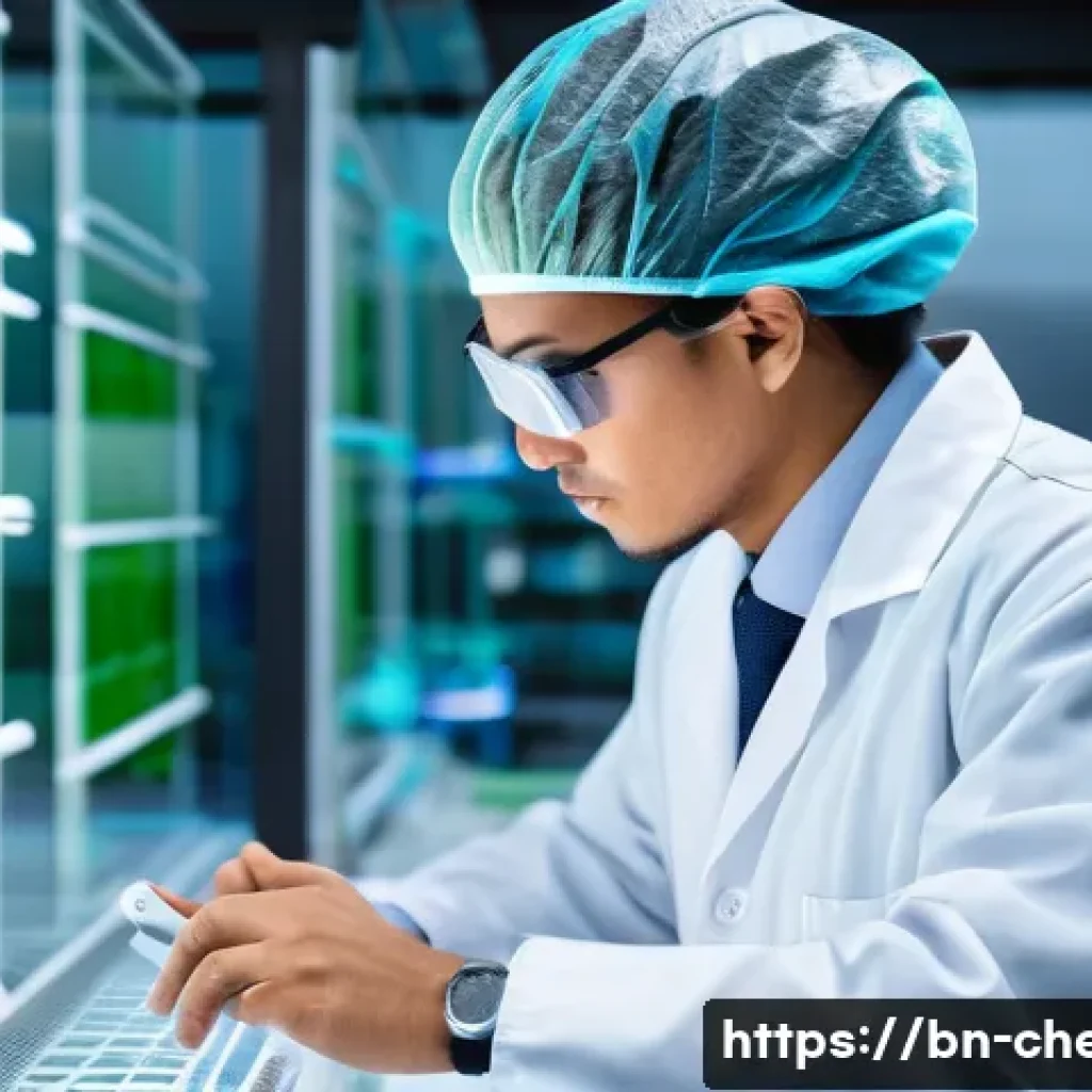 화학공학 취업시장 변화 - A modern chemical engineer in a high-tech laboratory setting, wearing professional attire including ...