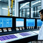 Home 21 화학공학 신기술 동향 - A high-tech chemical engineering factory interior showcasing smart automation and process control: d...