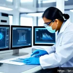 Home 18 화학공학 중점과목 - A detailed, realistic illustration of a chemical engineer in a modern laboratory environment, wearin...